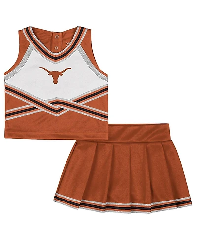 Colosseum Girls Toddler 2-Piece Texas Orange Longhorns Lollipop Park Cheer Set