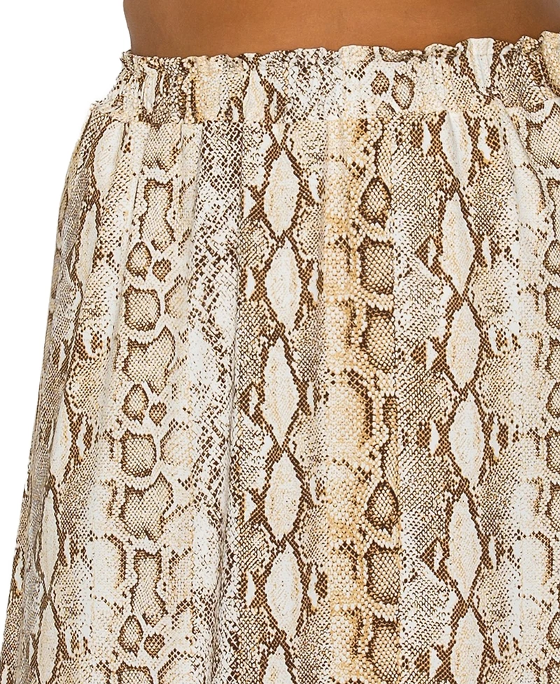 Coin 1804 Plus Python Elastic Waist Maxi Skirt