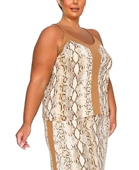 Coin 1804 Plus Python Contrast Panel Cami Top