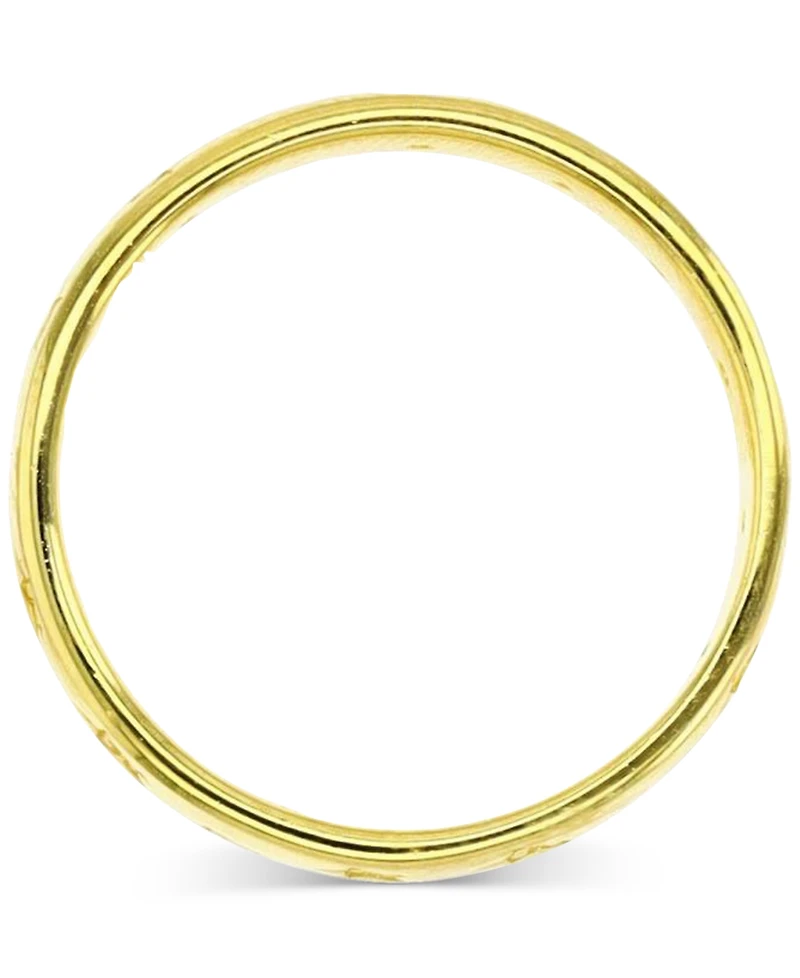 Macy's Cubic Zirconia Star Band Ring (0.174 ct. t.w.) 14K Yellow Gold Over Sterling Silver