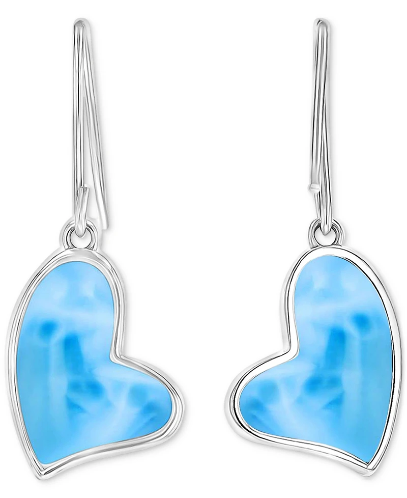 Macy's Heart Shape Opal (4.5 ct. t.w.) Earrings in Sterling Silver