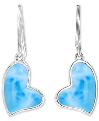 Macy's Heart Shape Opal (4.5 ct. t.w.) Earrings in Sterling Silver