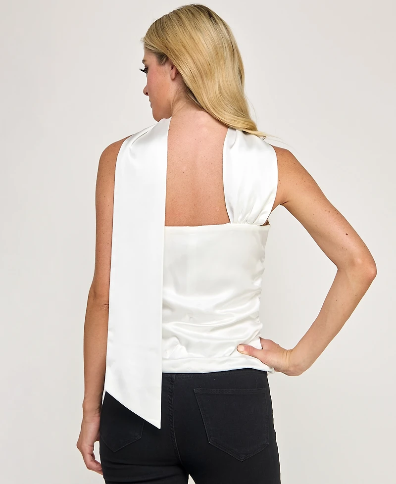 Seni & Cade Juniors' Scarf Silk Straight Top