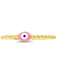 Macy's Enamel Evil Eye Beaded Ring 14K Yellow Gold Over Sterling Silver
