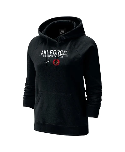 Nike Women's Black Air Force Falcons Apls Fighting Falcon Collection Rivalry Varsity Fleece Pullover Hoodie