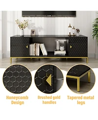 70 inches Mdf Tv Stand With Storage Cabinets
