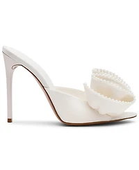 Steve Madden Women's Affinity-Pearl Ruffle High Heel Dress Mules