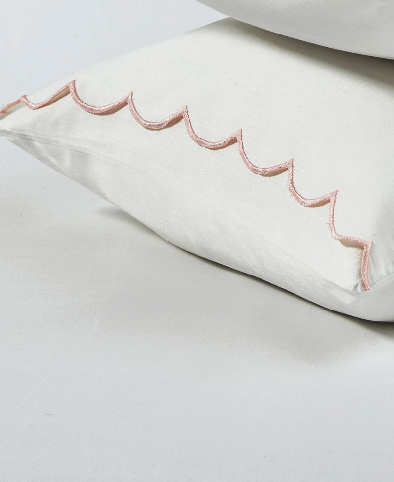 Peri Home Scallop 300-Thread Count Cotton 3-Pc. Sheet Set, Twin