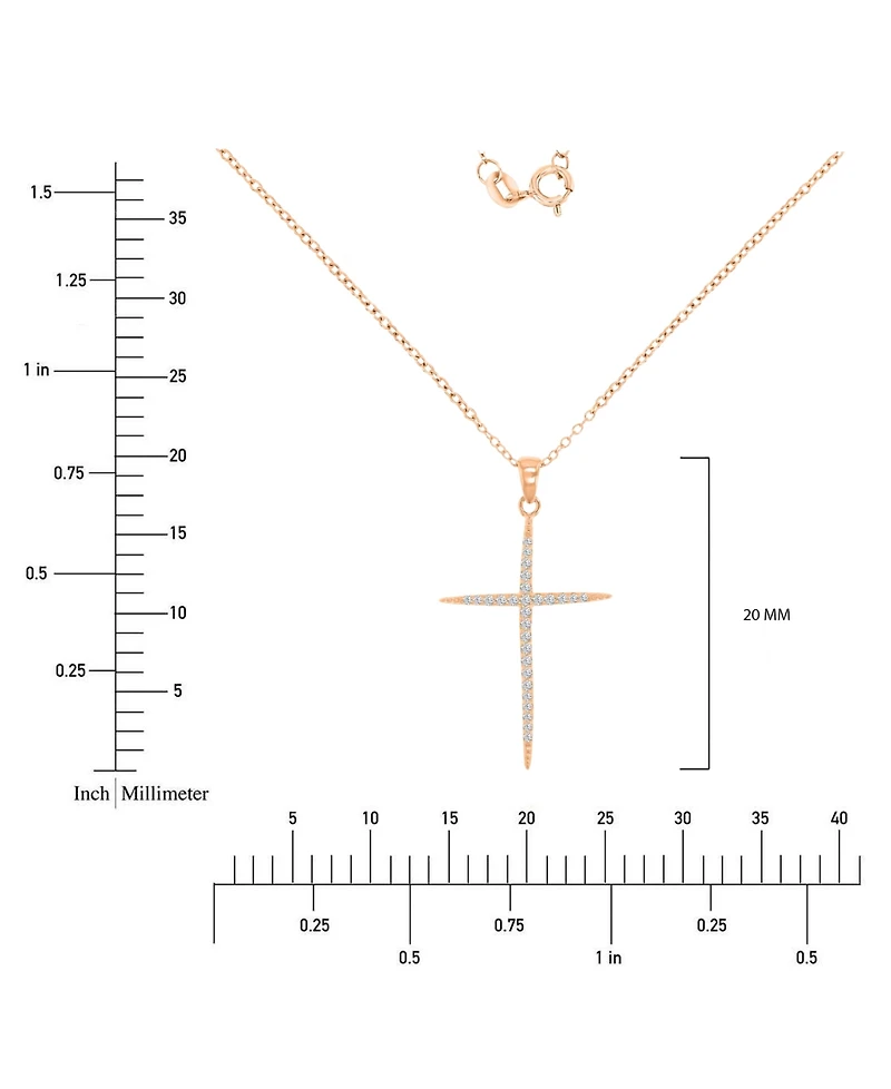 Macy's Cubic Zirconia Necklace (0.303 ct.t.w.) in 14k Rose Gold Over Sterling Silver