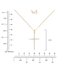 Macy's Cubic Zirconia Necklace (0.303 ct.t.w.) in 14k Rose Gold Over Sterling Silver