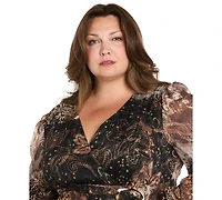 R & M Richards Plus Belted Maxi Dress