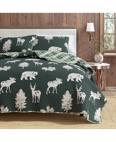 Linery & Co. Deer & Trees Microfiber Quilt Set with Shams