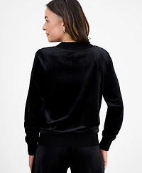 Style & Co Petite Easy V-Neck Long-Sleeve Velour Top, Macy's Exclusive