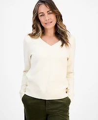 Style & Co Petite Holly Shine V-Neck Sweater, Macy's Exclusive