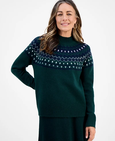 Style & Co Petite Sabrina Fair Isle Whimsy Sweater, Macy's Exclusive