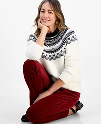 Style & Co Petite Fair Isle Crewneck Sweater, Macy's Exclusive