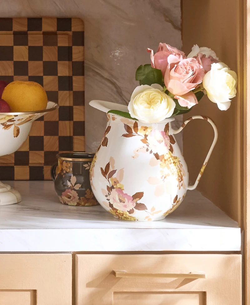MacKenzie-Childs Wild Rose White Pitcher