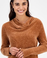 Jm Collection Petite Chenille Cowlneck Sweater, Macy's Exclusive
