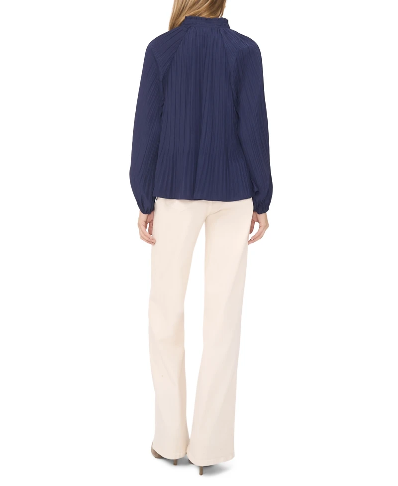 1.state Women's Long Sleeve Pleat Blouse