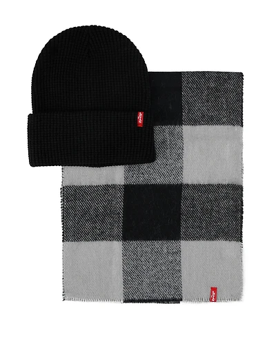 Levi's Men's 2-Piece Waffle Knit Beanie and Scarf Gift Set