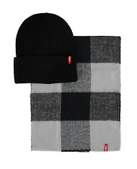 Levi's Men's 2-Piece Waffle Knit Beanie and Scarf Gift Set