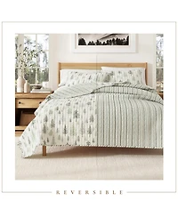 Linery & Co. Rustic Lodge Trees Microfiber Quilt Set With Shams