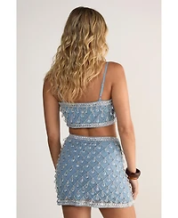 Nasty Gal Women's Droplet Embellished Mini Skirt