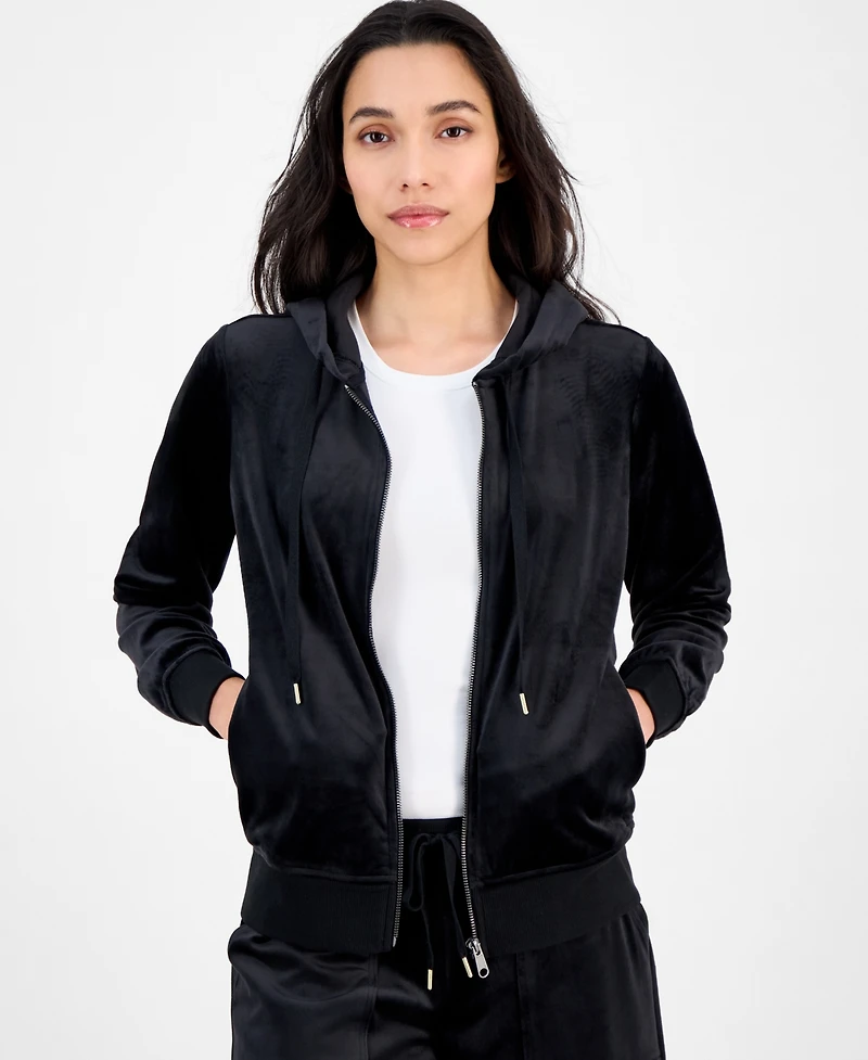 Style & Co Women's Velour Zip-Up Hoodie, Macy's Exclusive
