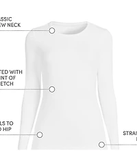 Lands' End Women's Petite Long Sleeve Micro Rib T-Shirt