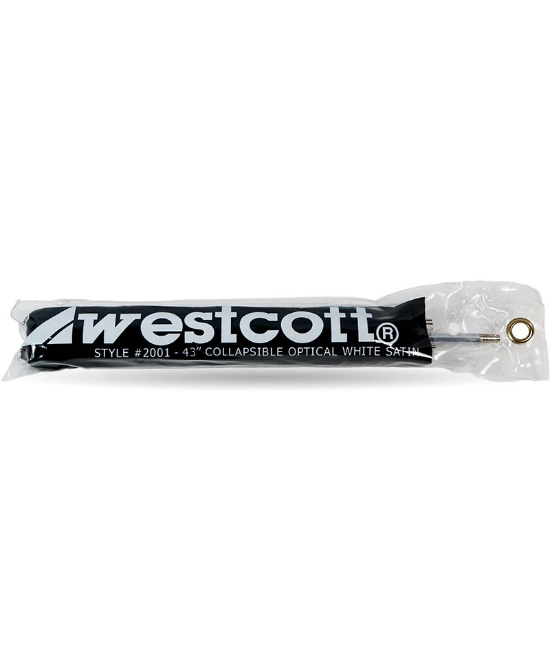 Westcott 43"; Optical White Satin Collapsible Umbrella