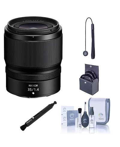 Nikon Nikkor Z 35mm f/1.4 Lens, Bundle with 62mm Filter Kit, Lens Pen Lens Cleaner, Cleaning Kit and Lens Cap Tether