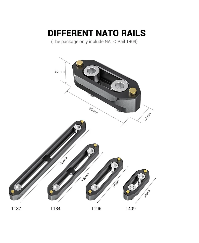 SmallRig Quick Release Safety Rail, 4cm