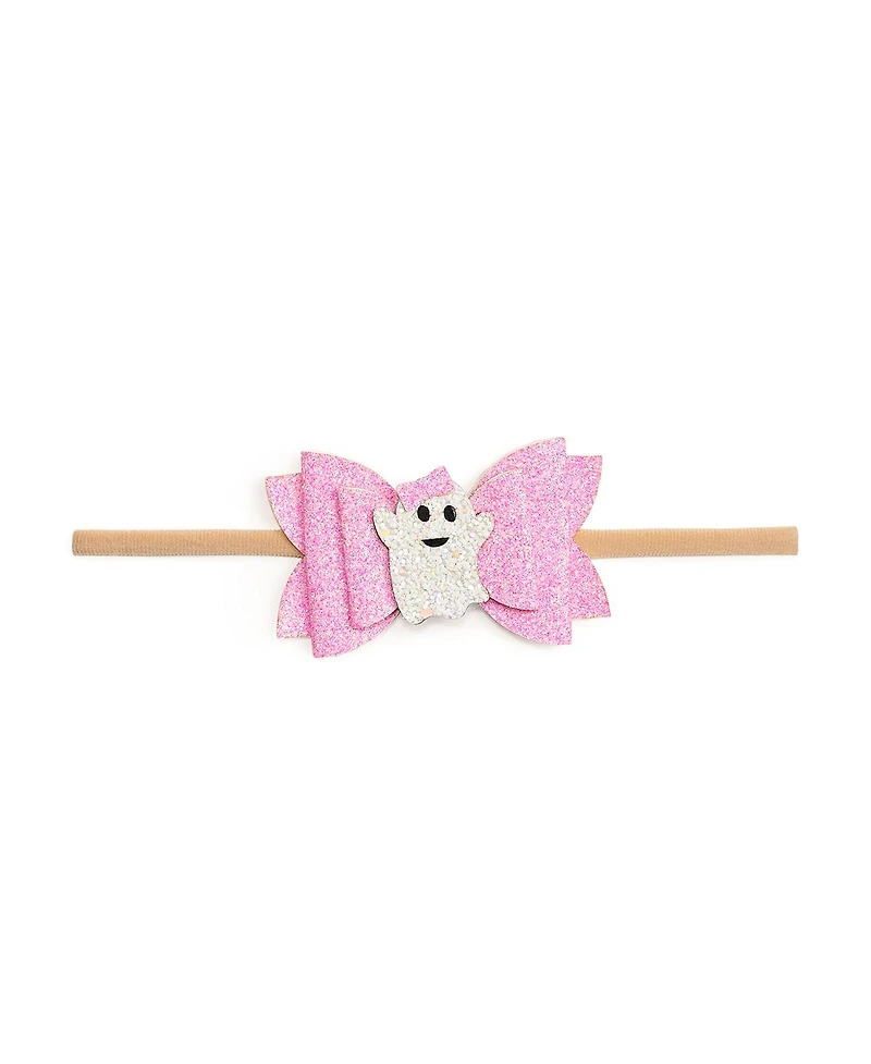 Sweet Wink Baby Girl's Girly Ghost Halloween Bow Baby Headband