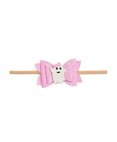 Sweet Wink Baby Girl's Girly Ghost Halloween Bow Baby Headband