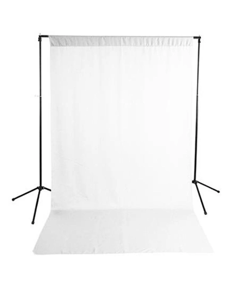 Savage Economy Background Support Stand with 5x9' White Wrinkle-Resistant Backdrop, 20 lbs. Load Capacity