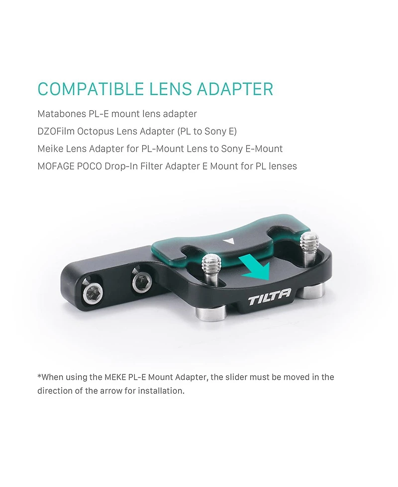 Tilta Pl Mount Lens Adapter Support for Sony FX3/FX30 V2 - Black