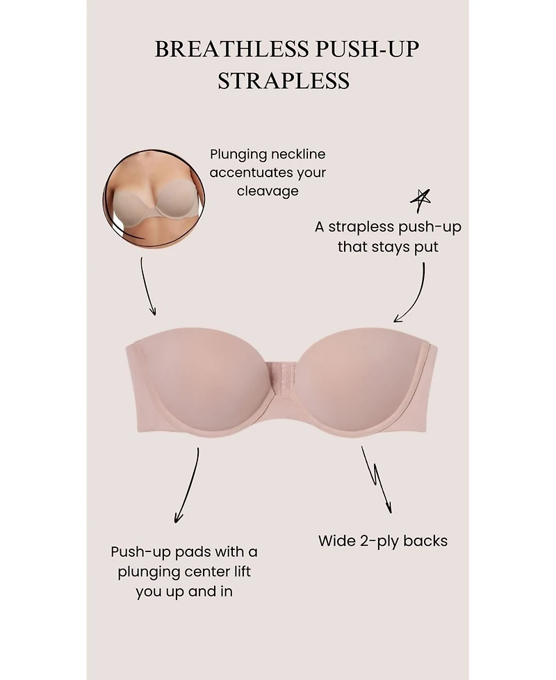 Skarlett Blue Women's Breathless Strapless Plunge Push-Up Bra