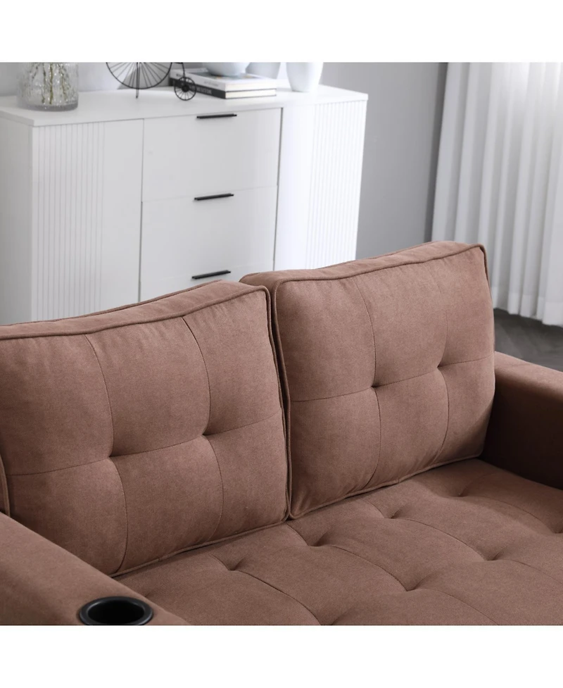 Streamdale 3-in-1 Sofa Bed with Storage and Cupholders
