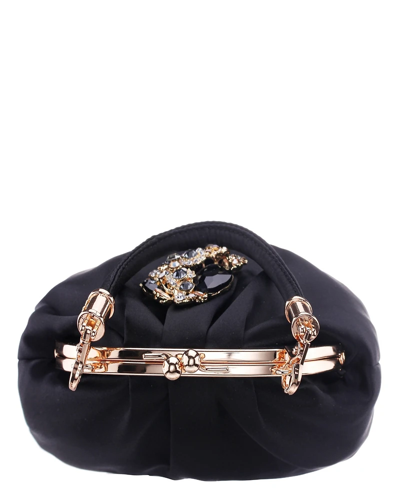 Nina Vintage Style Crystal Ornament Frame Clutch