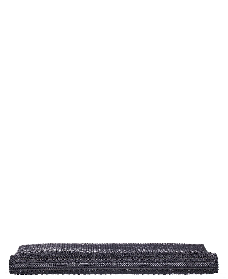 Nina Crystal Embellished Flap Slim Magnetic Snap Clutch