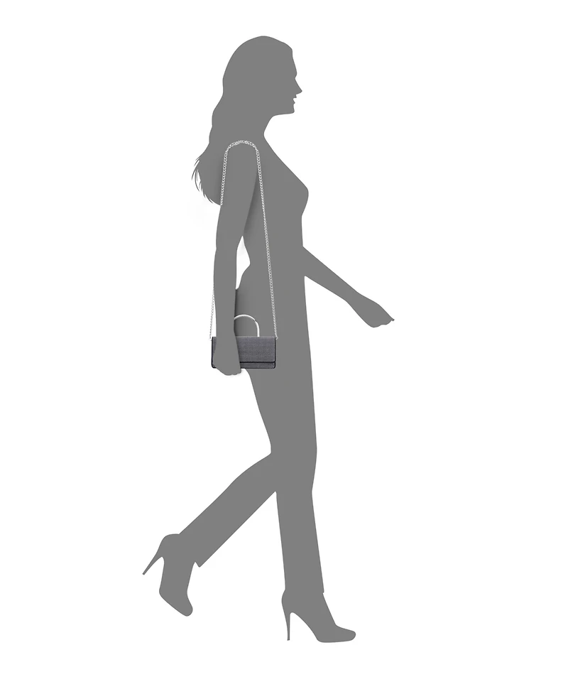 Nina Elongated Crystal Magnetic Snap Satchel Bag