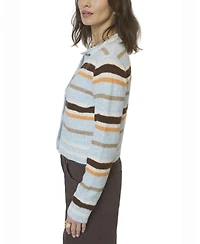 Central Park West Women's Ash Striped Cardigan