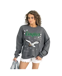 Gameday Couture Women's Gray Philadelphia Eagles Ready to Rumble Premium Fleece Pullover Sweatshirt