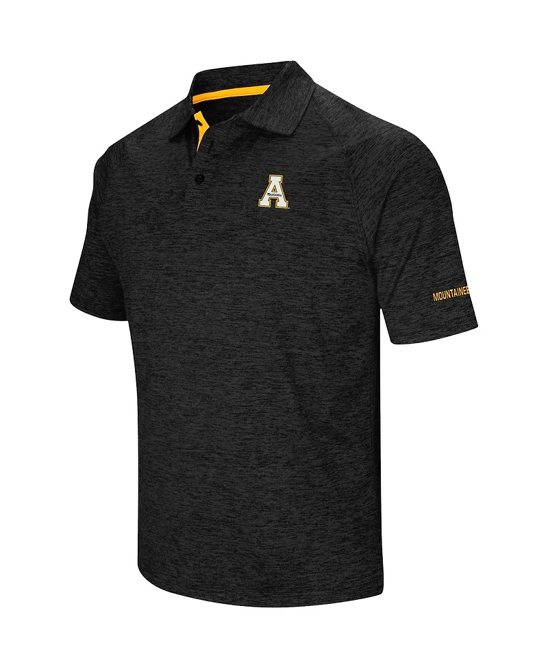 Colosseum Men's Black Appalachian State Mountaineers Down Swing Polo Shirt