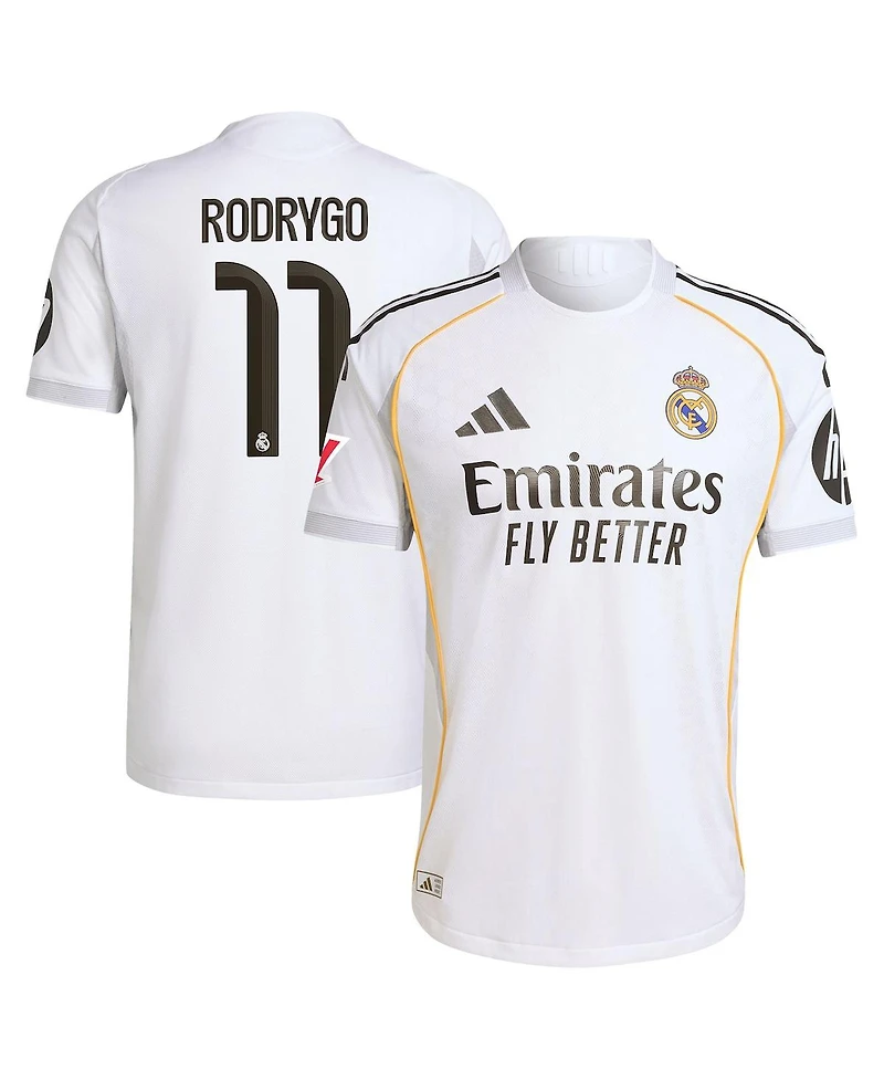 Adidas Men's Rodrygo White Real Madrid 2025/26 Home Authentic Jersey