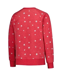 Wes & Willy Big Girls Red Wisconsin Badgers Shimmer Star Reverse Sweatshirt