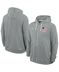 Nike Men's Heather Gray Standard Issue Dri-fit Full-Zip Hoodie