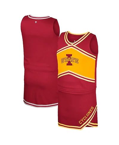 Colosseum Big Girls 2-Piece Cardinal Iowa State Cyclones Cheerleader Top and Skirt Set