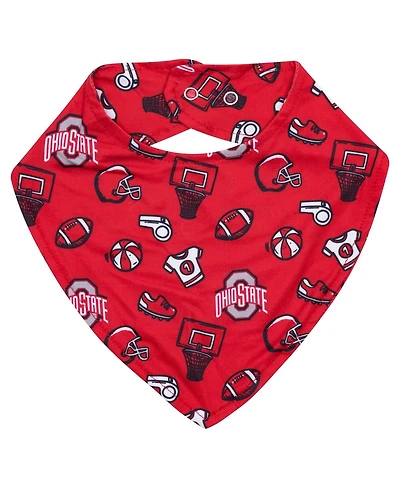 ZooZatz Scarlet Ohio State Buckeyes All Over Print Baby Bib