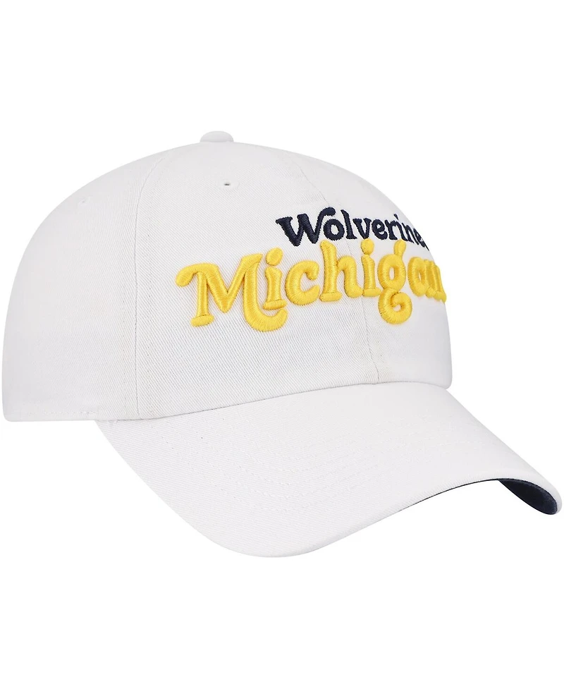 '47 Brand Women's White Michigan Wolverines Pensacola Clean Up Adjustable Hat